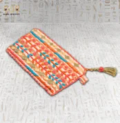 Coral Glow Handcrafted Beaded Bag | Side View