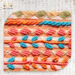 Close-up of Beadwork on Coral Glow Bag | Detailed Beads Design