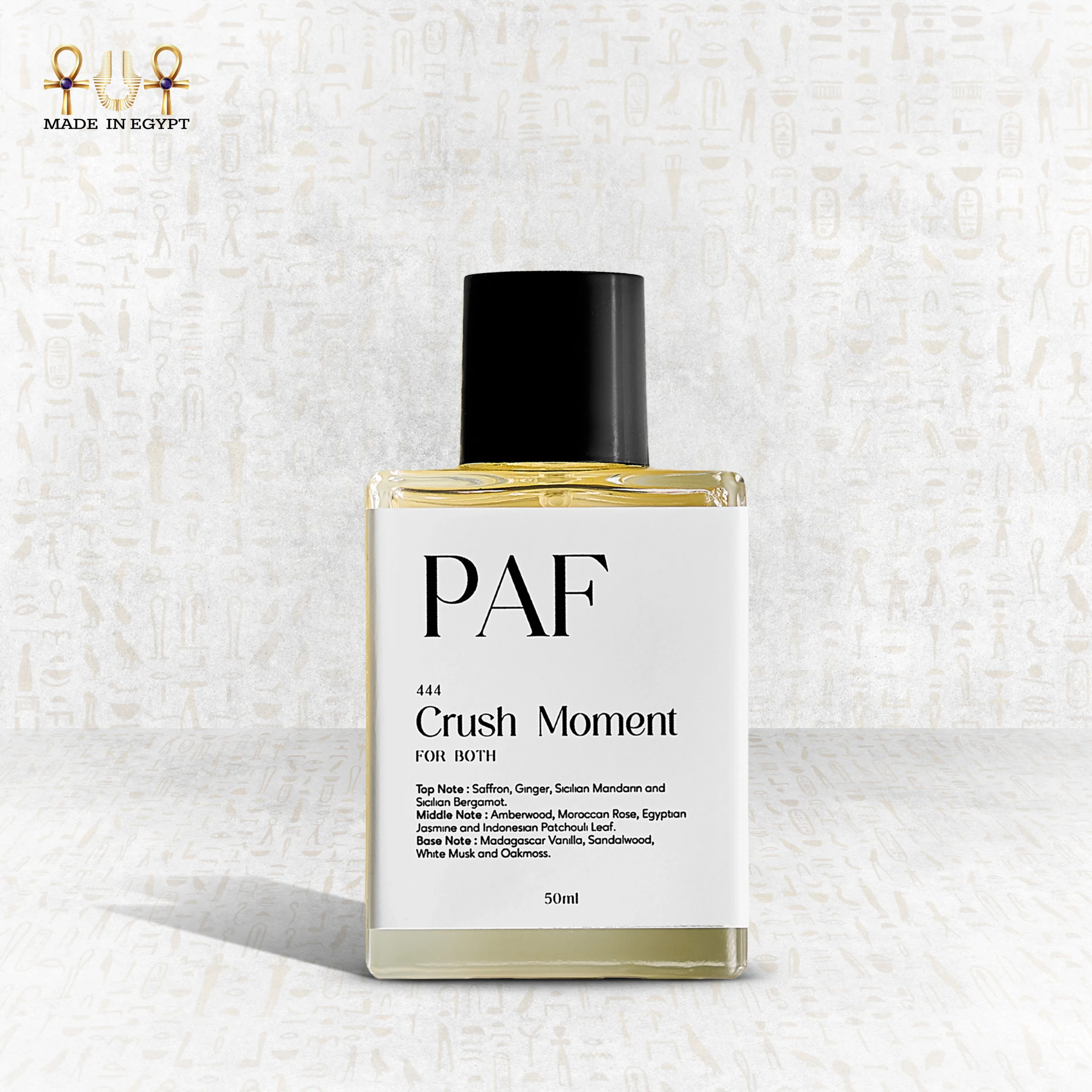 Crush Moment Perfume – Saffron, Rose & Vanilla Unisex Fragrance Crush Moment unisex perfume bottle – saffron, ginger, Moroccan rose, jasmine, vanilla, sandalwood, and musk blend