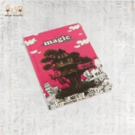 Dream notebook with a treehouse illustration on a vibrant pink background.