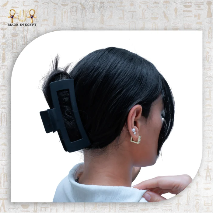 Elegant Grip Hair Clip worn by model - Styled in a casual updo.