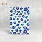 Blue leopard print notebook with artistic modern pattern, made in Egypt