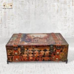 Vintage handcrafted Memories Box with leather straps and brass locks.