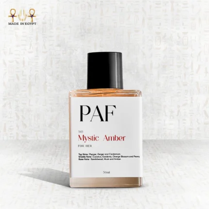 Mystic Amber perfume by PAF – spicy ginger, cardamom, gardenia, peony, coconut, and warm amber-wood base