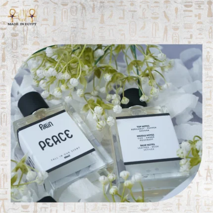 Fall in Peace perfume bottle with refined oud and leather notes