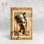 Golden Pharaoh Ramses notebook with hieroglyphic border, inspired by ancient Egypt