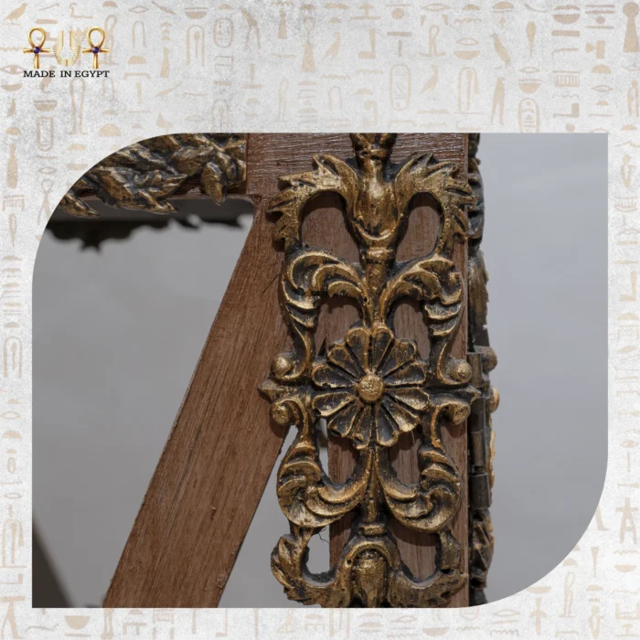 Intricate carved floral motif on the Royal Heritage Lantern’s wooden structure.