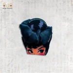 Black silk hair tie with cartoon packaging design.