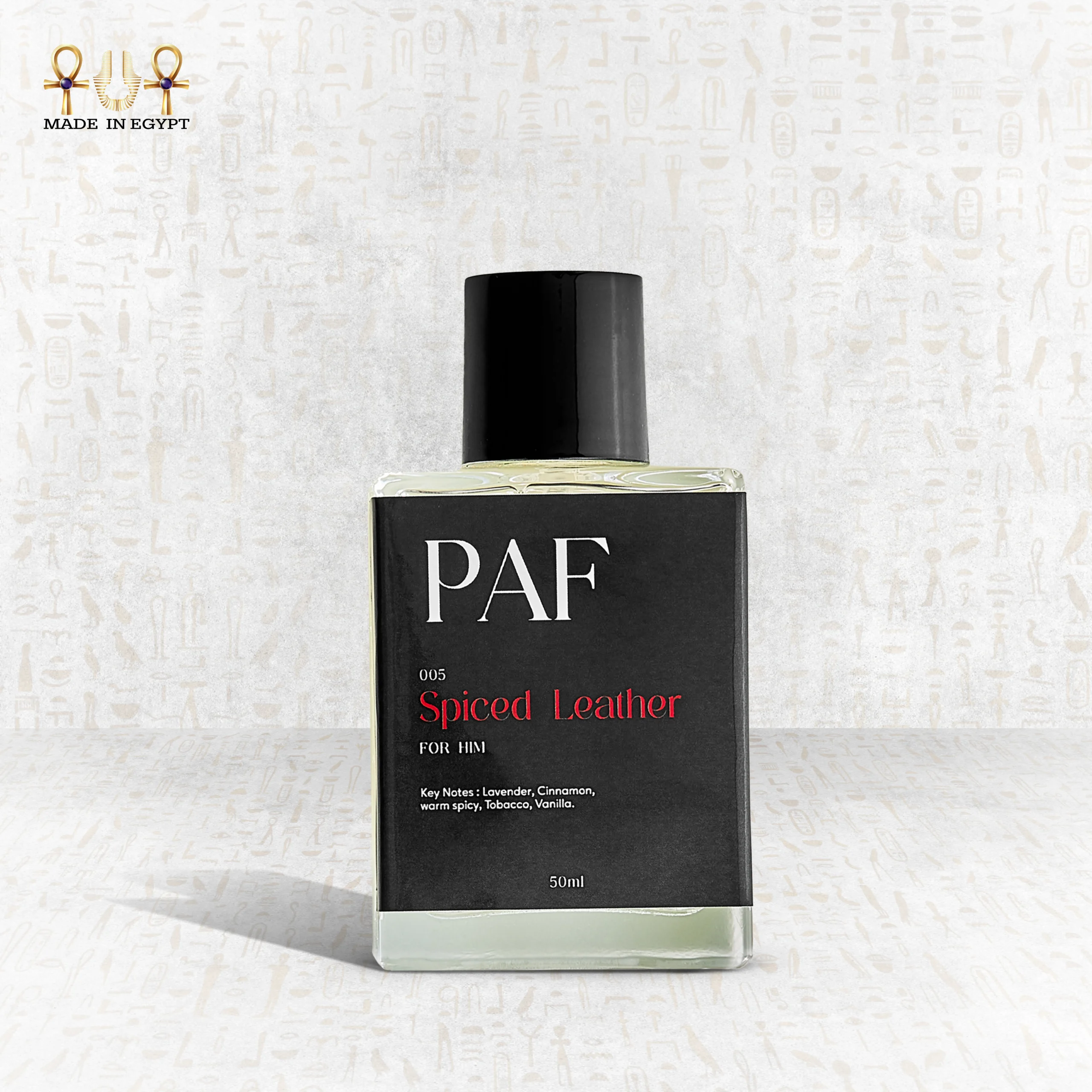 Spiced Leather Perfume by PAF – Cinnamon, Vanilla & Tobacco Blend Spiced Leather perfume by PAF – bold masculine fragrance with cinnamon, saffron, vanilla, and tobacco depth