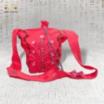 Spring Blossom Embroidered Bag - Vibrant Red Color with Floral Design and Handwoven Strap