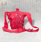 Spring Blossom Embroidered Bag - Vibrant Red Color with Floral Design and Handwoven Strap