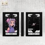Star Girl notebook front and back with cosmic girl art and planet design