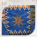 Star Ornament close-up of handcrafted handbag with intricate star embroidery, made from durable fabric and featuring a spacious interior.