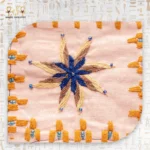 Star Ornament peach-colored handcrafted handbag with star embroidery, designed with durable fabric and spacious interior for daily use.