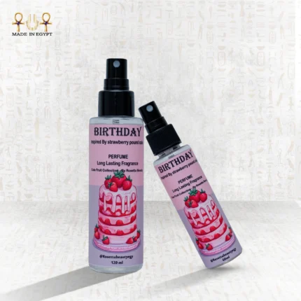 Strawberry Bliss perfume bottles 120ml and 60ml by Rosetta Beauty inspired by strawberry cake