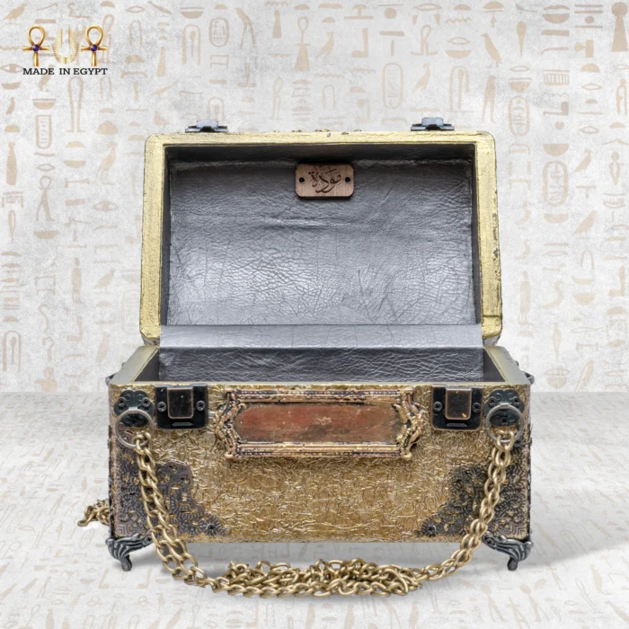 Interior view of the Sultana handcrafted bag revealing its premium synthetic leather lining and spacious interior.