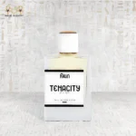 Tenacity perfume bottle with soft floral and woody accents