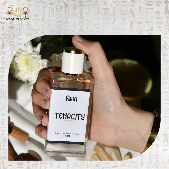 Tenacity feminine fragrance bottle with elegant soft design
