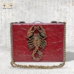 Back view of The Zodiac Sage bag with a detailed scorpion zodiac emblem.