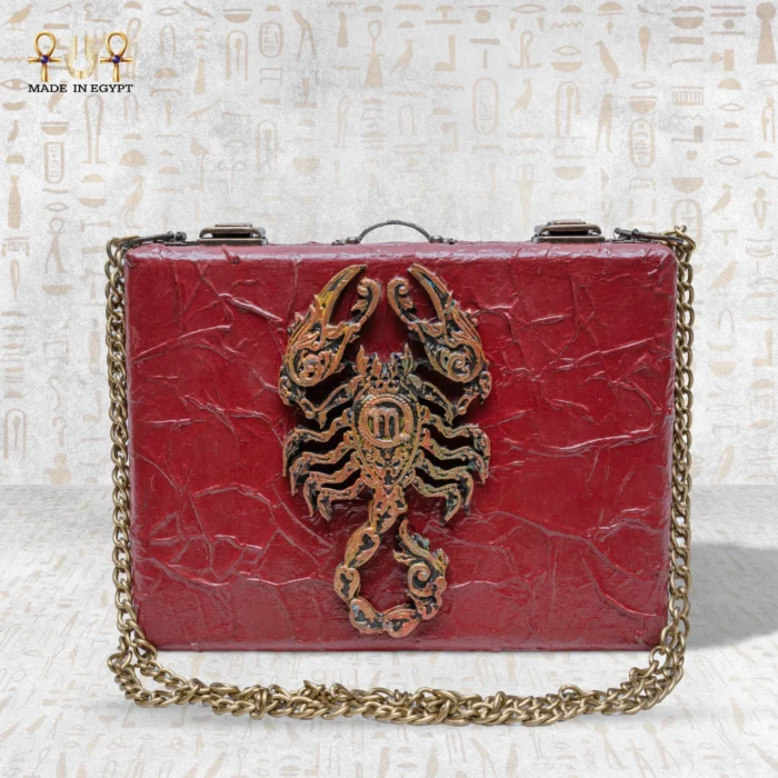 Back view of The Zodiac Sage bag with a detailed scorpion zodiac emblem.