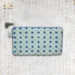 Turquoise Elegance Handcrafted Pouch with Blue Beads