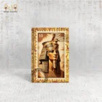 Tutankhamun notebook with golden pharaoh illustration and hieroglyphic border