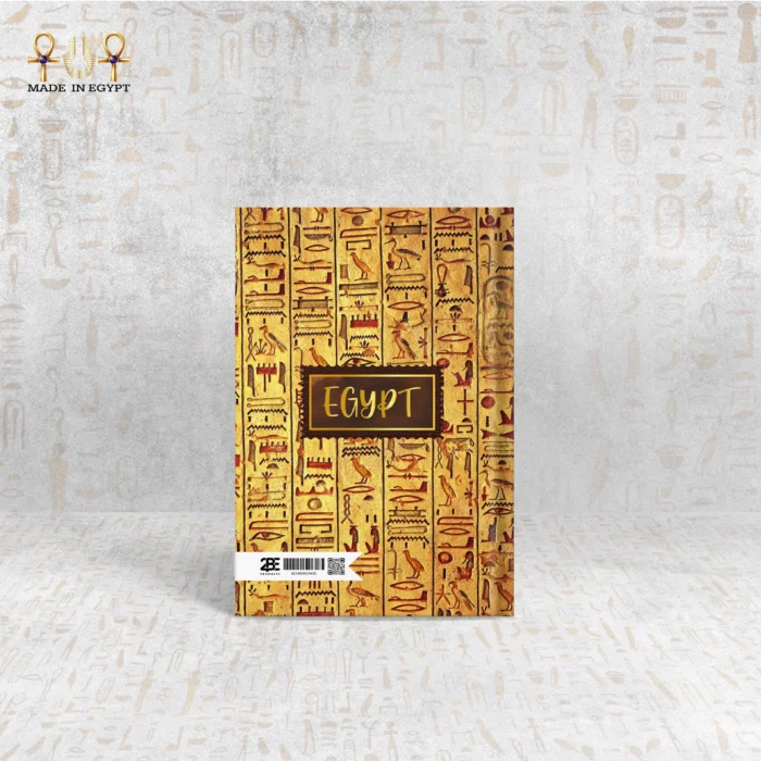 Tutankhamun notebook back cover with full hieroglyphic pattern