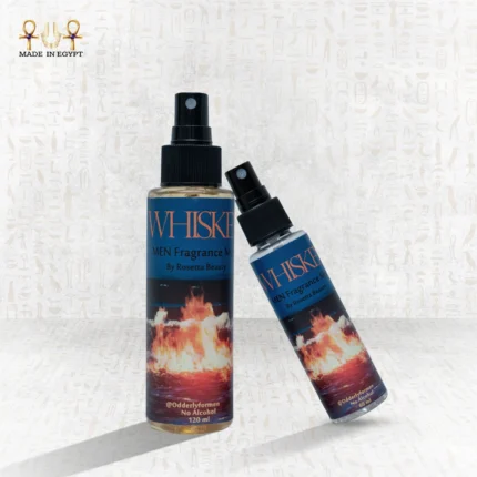 WHISKE men fragrance mist bottles 120ml and 60ml by Rosetta Beauty warm woody scent