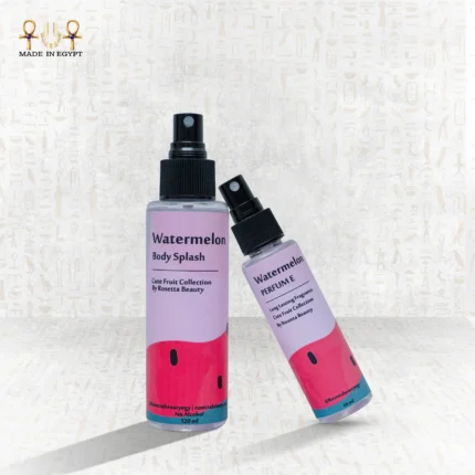 Watermelon body splash perfume bottles 120ml and 60ml by Rosetta Beauty fruity alcohol-free scent