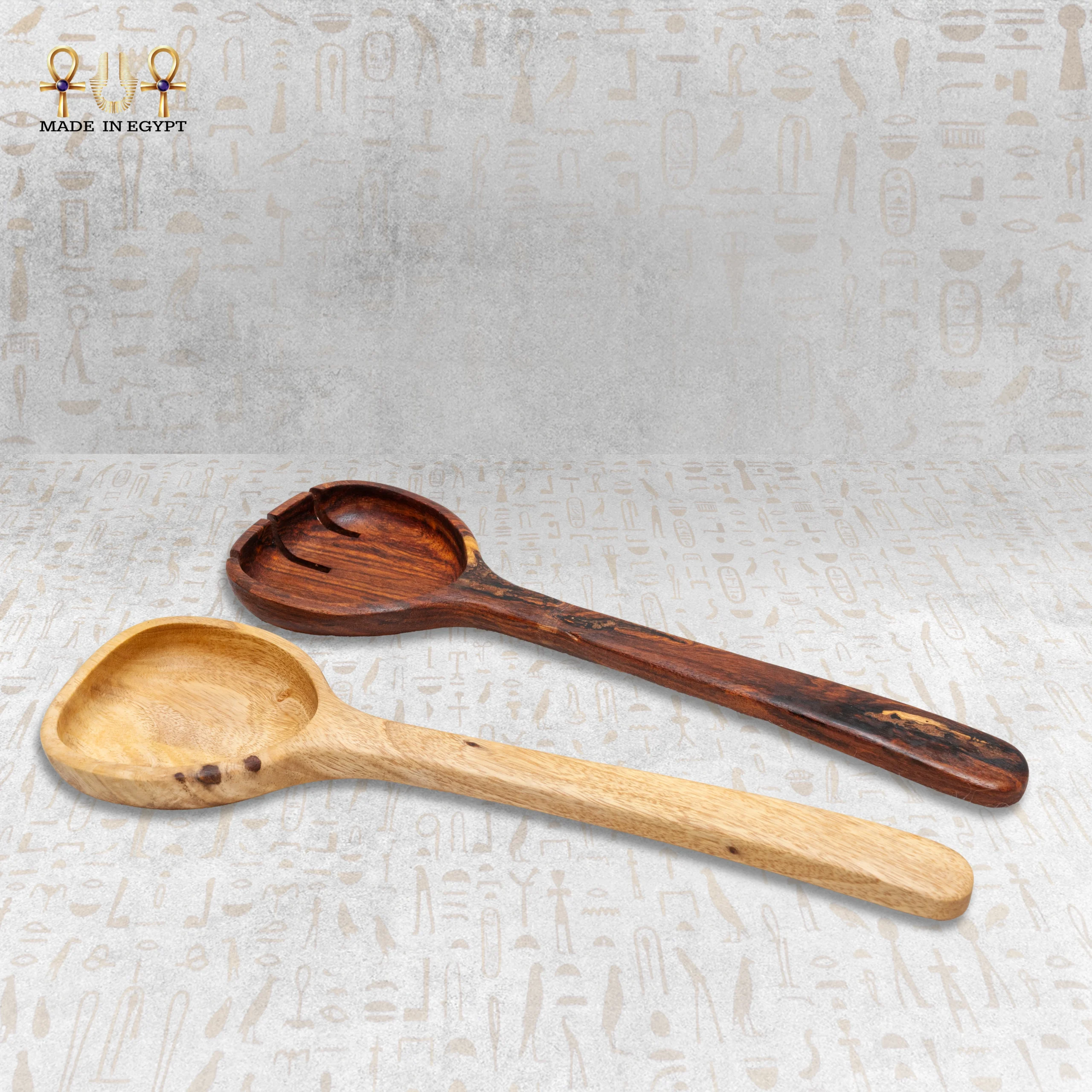 @17AWooden Serving Spoon & Fork Set