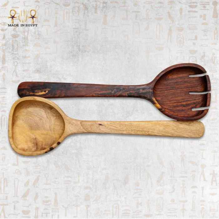 طقم ملعقة وشوكة خشبية - Image 3