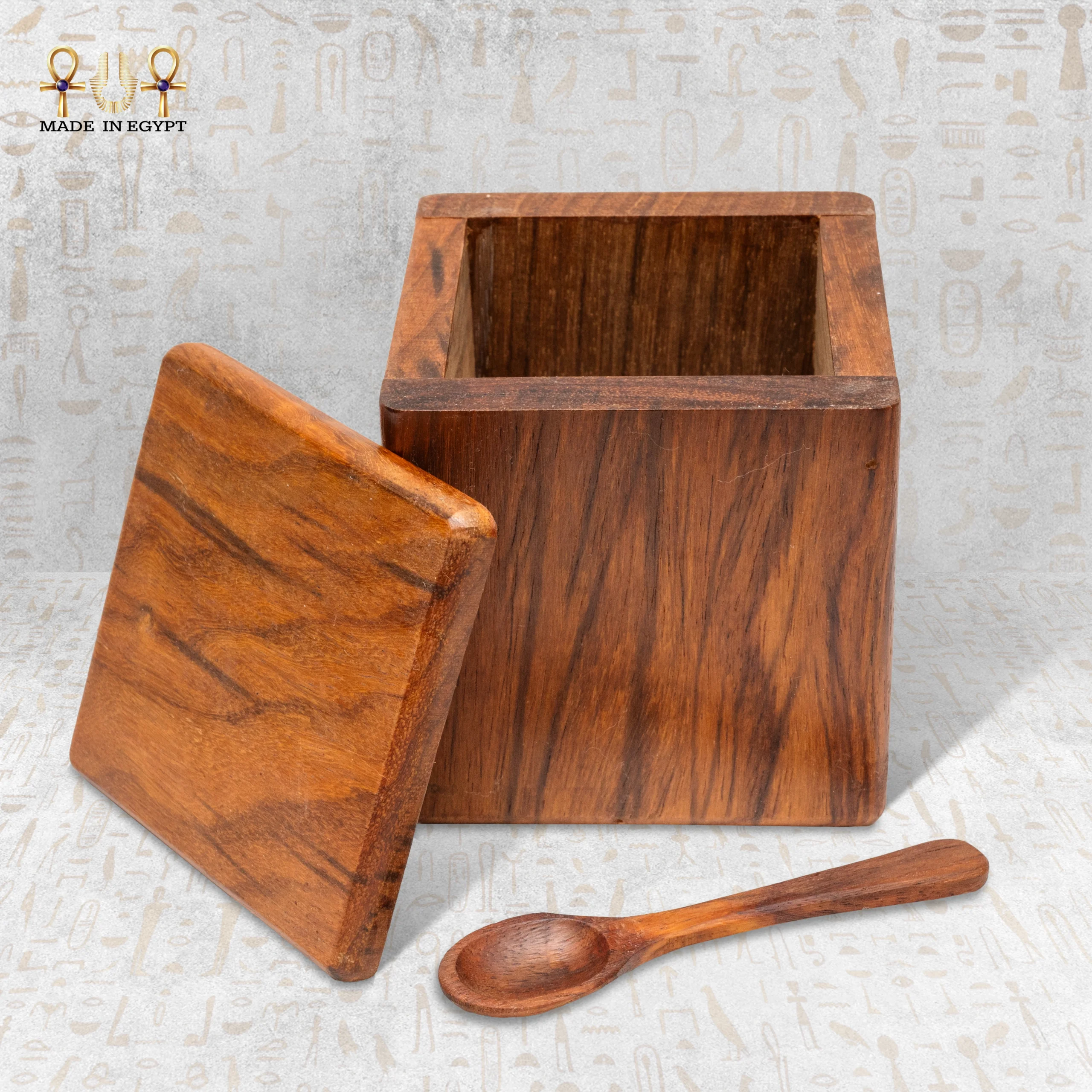 @1CWooden Spice Jar Set