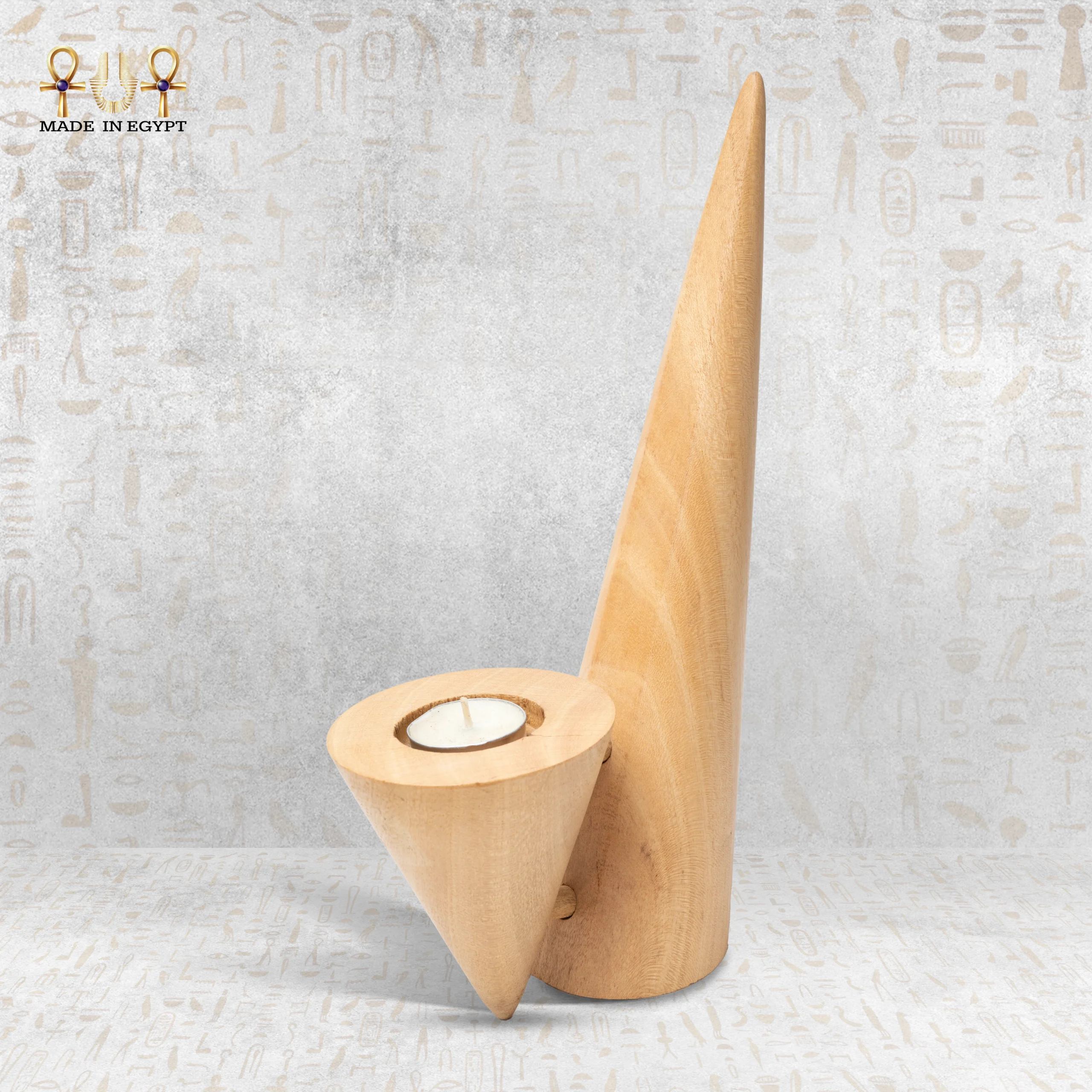 @23AWooden Cone Candle Holder