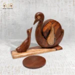 Wooden Bird Coaster Set