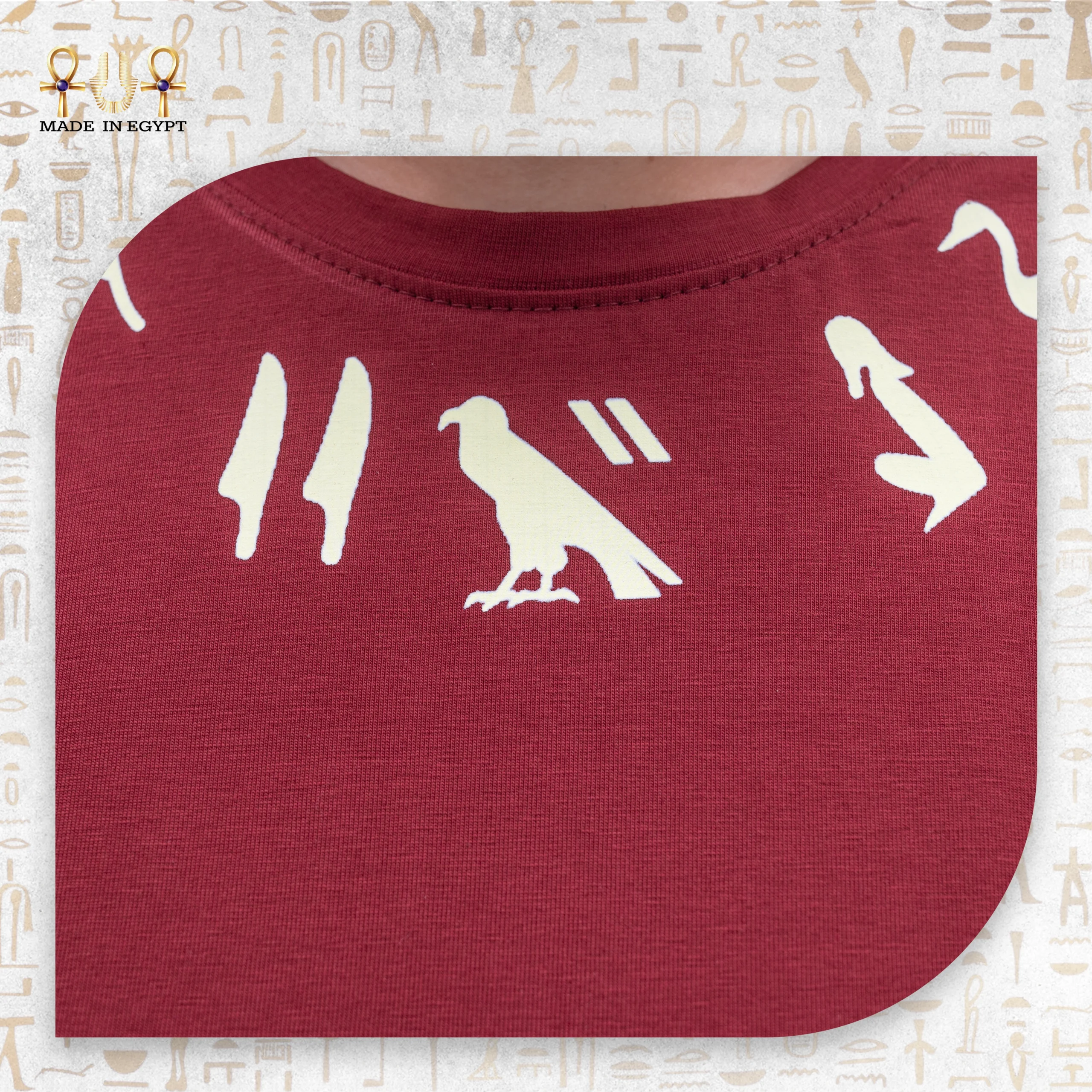 @2B Anubis T-Shirt with Hieroglyphic Prints