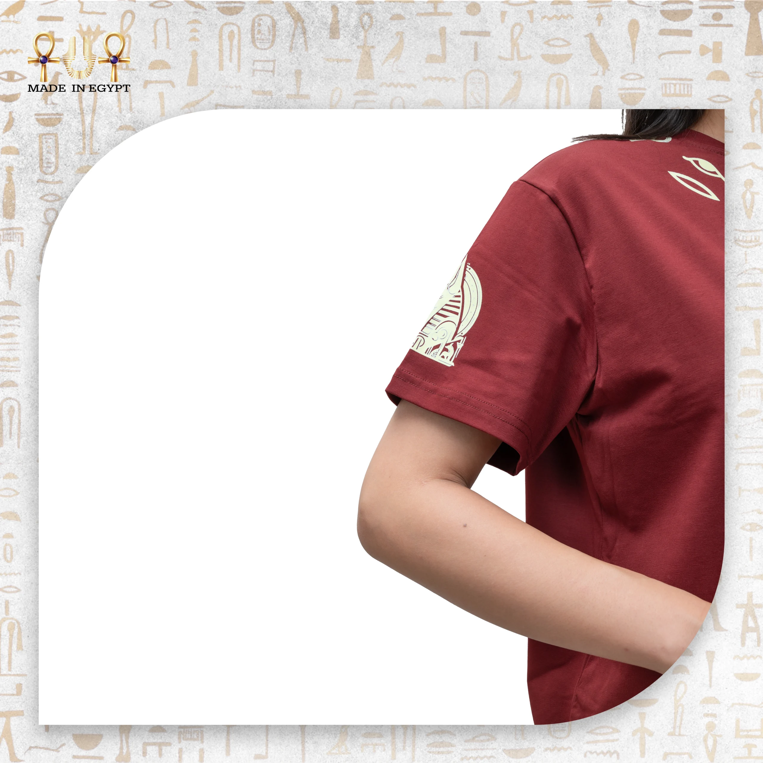 @2C Anubis T-Shirt with Hieroglyphic Prints