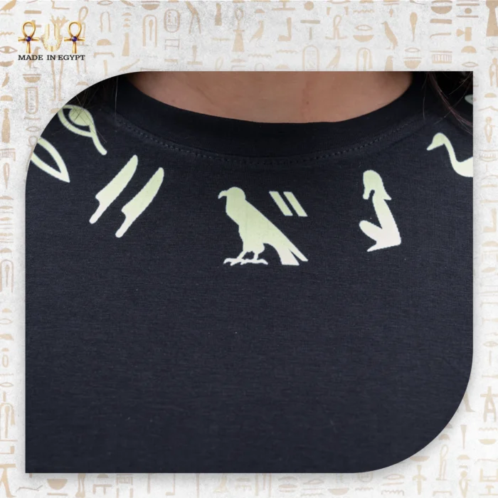 Anubis T-Shirt with Hieroglyphic Prints - Image 4