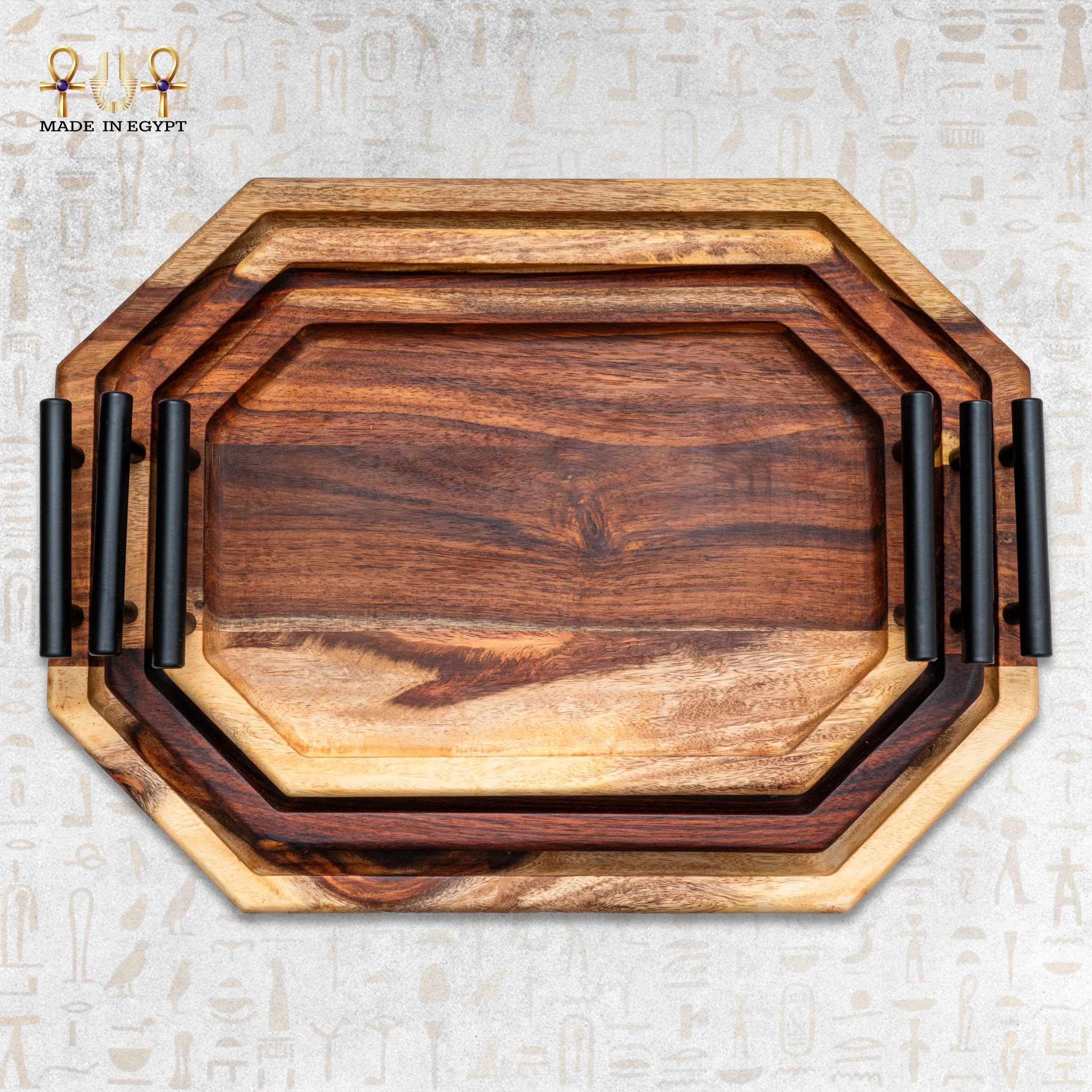 @30CWooden Serving Tray Set