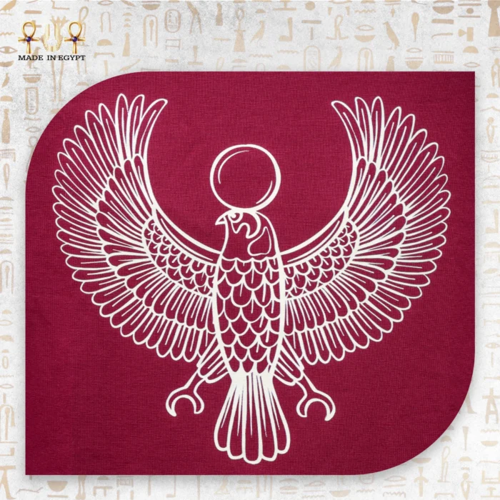 Horus Winged T-Shirt with Hieroglyphic Prints - Image 4