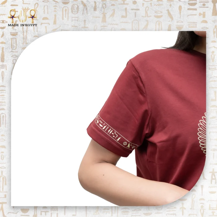 Horus Winged T-Shirt with Hieroglyphic Prints - Image 5