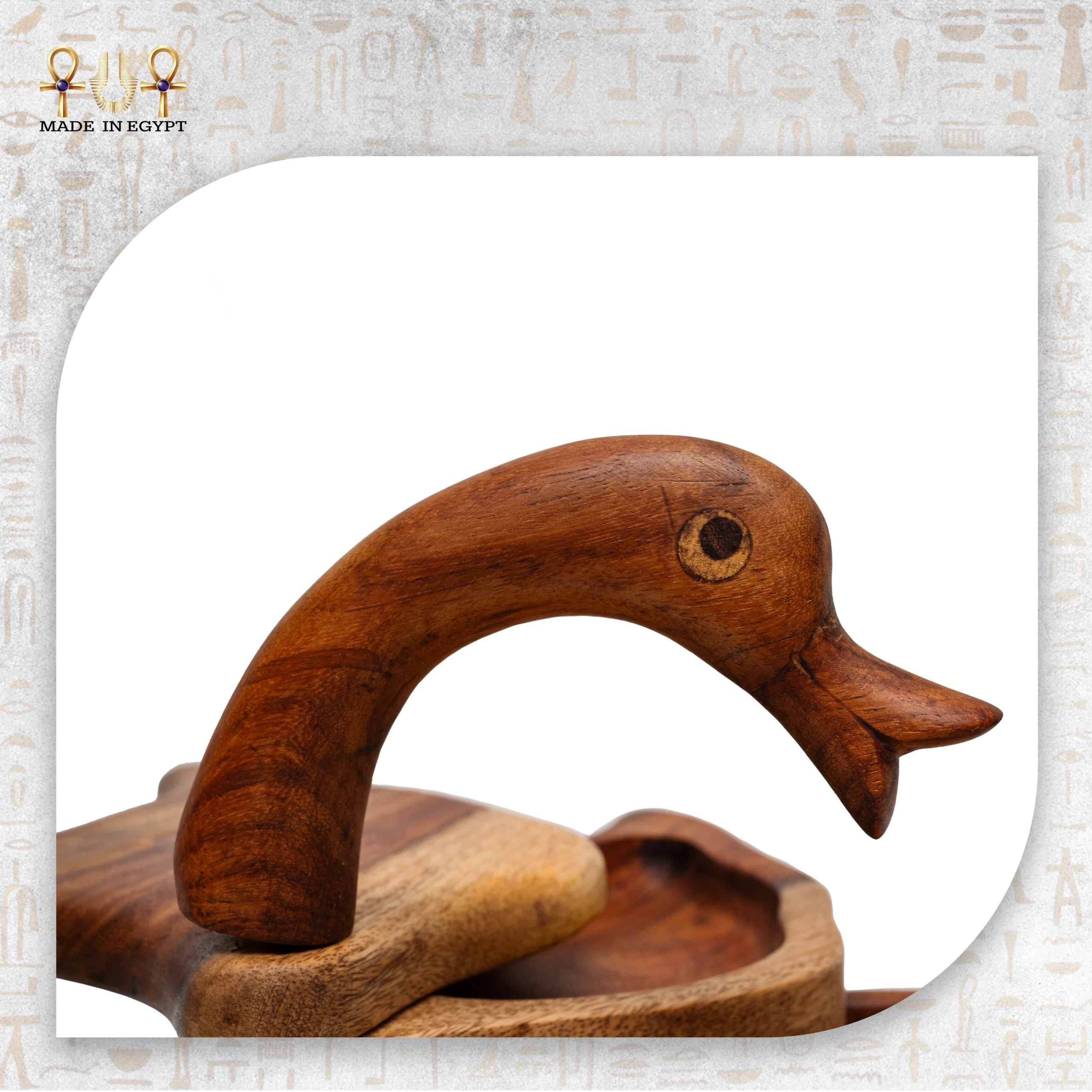 @3CWooden Duck Nut Bowl Set