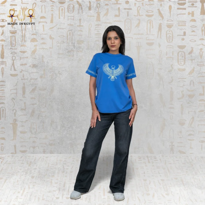 Horus Winged T-Shirt with Hieroglyphic Prints - Image 10