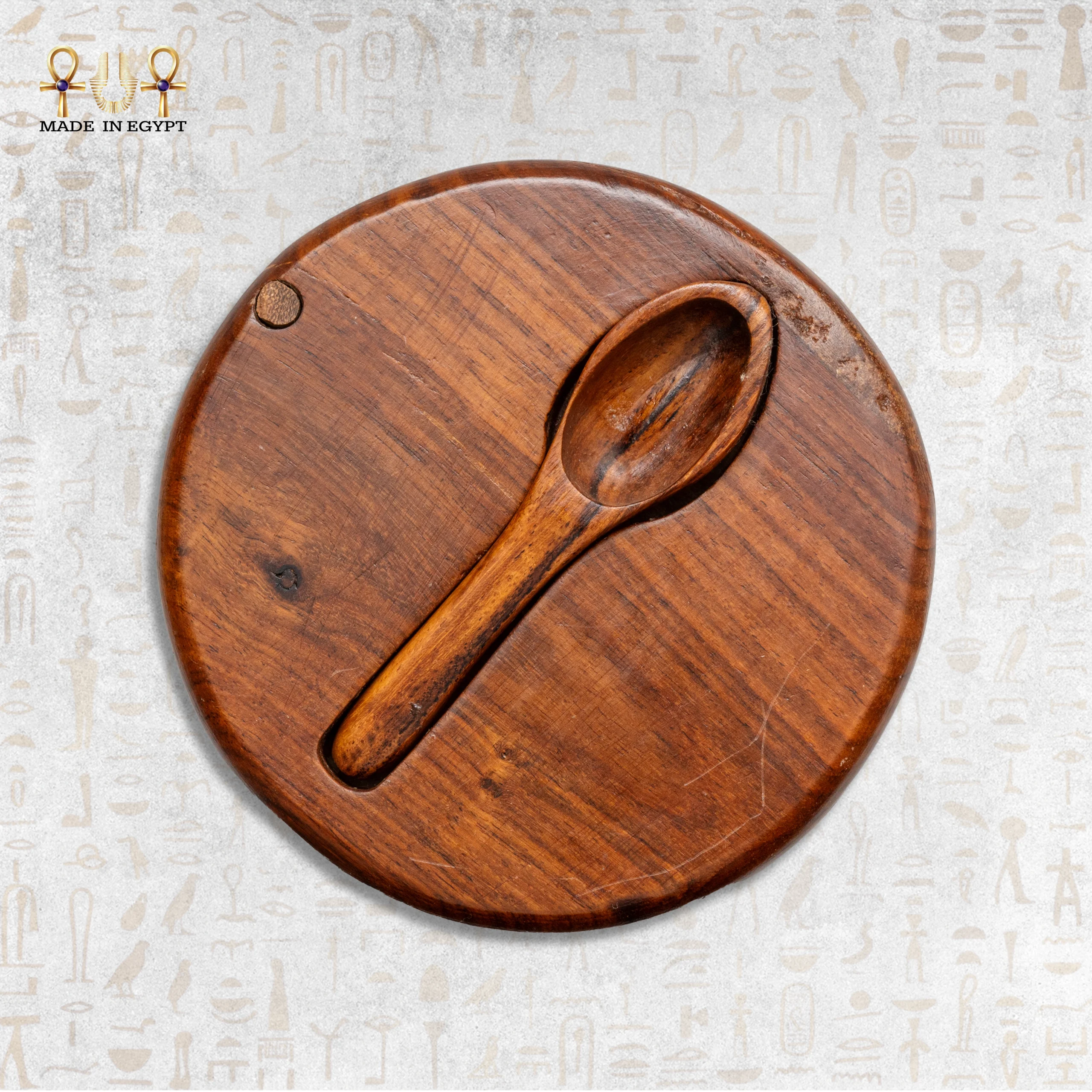 @4FWooden Dual Section Jar with Spoon