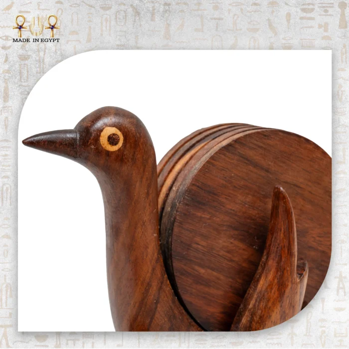 Wooden Bird Coaster Holder Set - Image 3