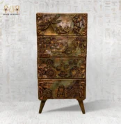 Left-side view of the Royal Drawers Unit displaying artistic engravings