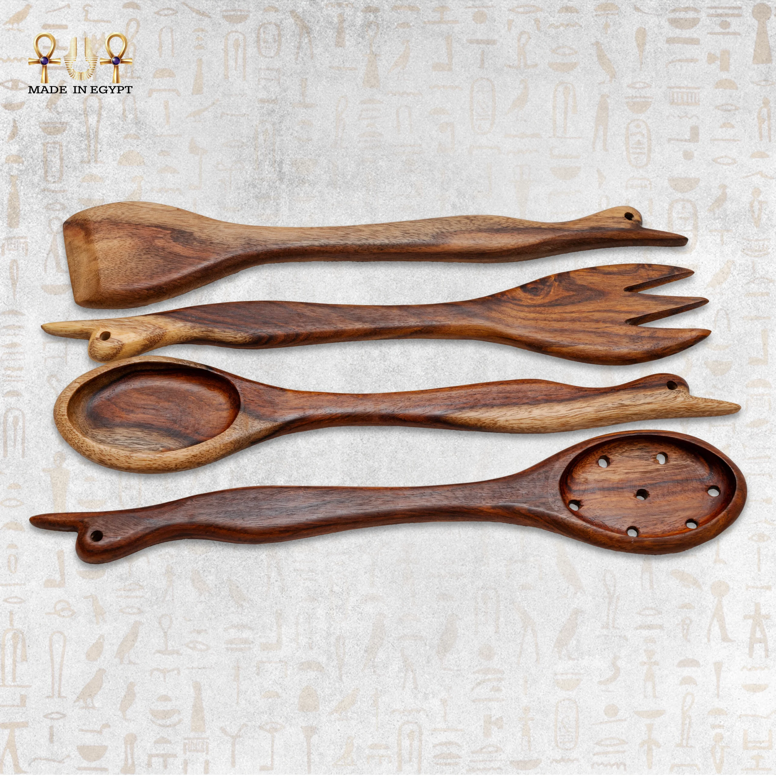 @7AWooden Duck Handle Kitchen Utensils Set