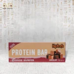 Chocolate Boost protein bar by Haj Arafa, 30% protein, low sugar, gluten free, chocolate flavor – front packaging.