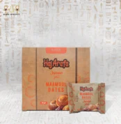 Front view of Haj Arafa Maamoul Dates box showing 12 pieces of traditional date-filled pastries.