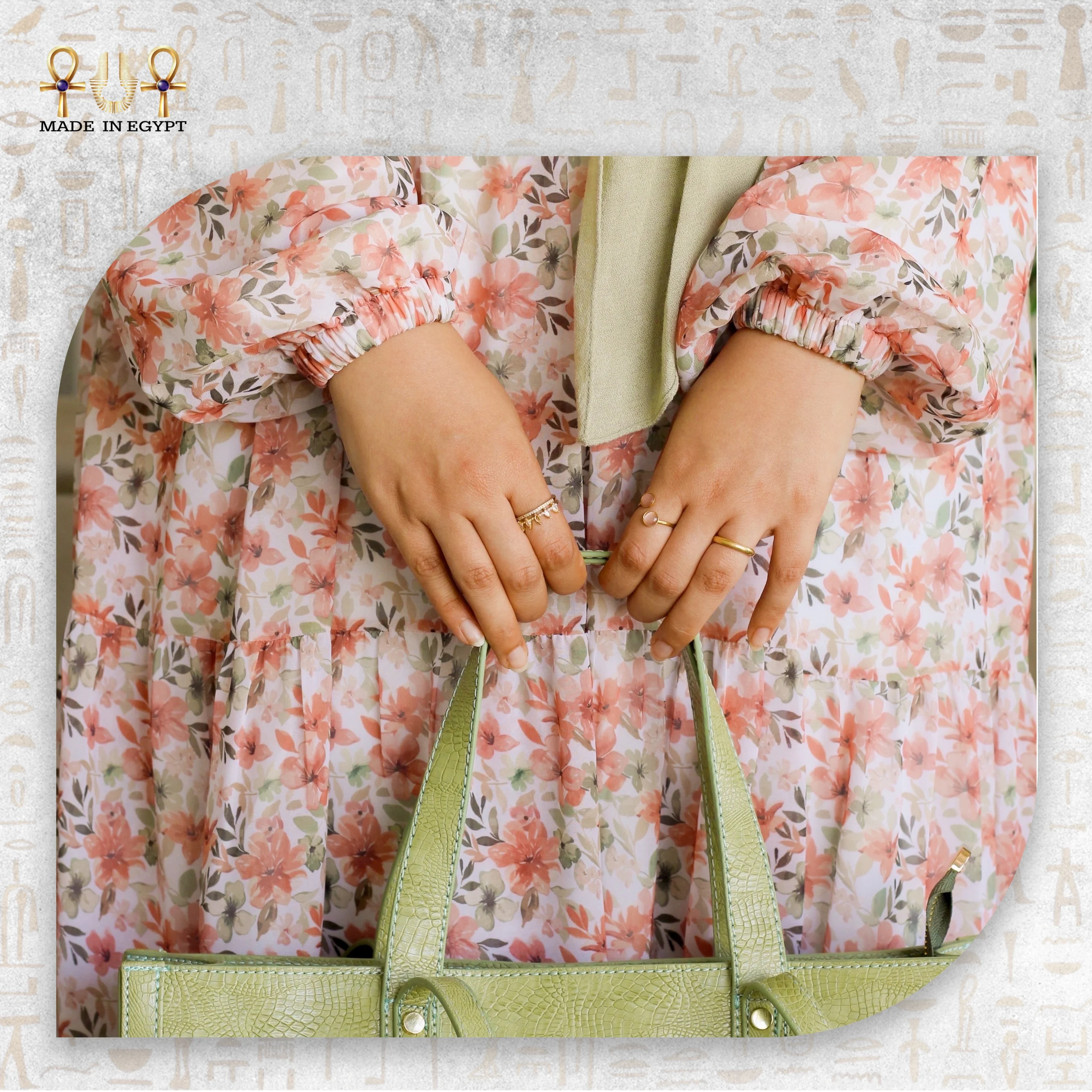 Floral Chiffon Dress@1A