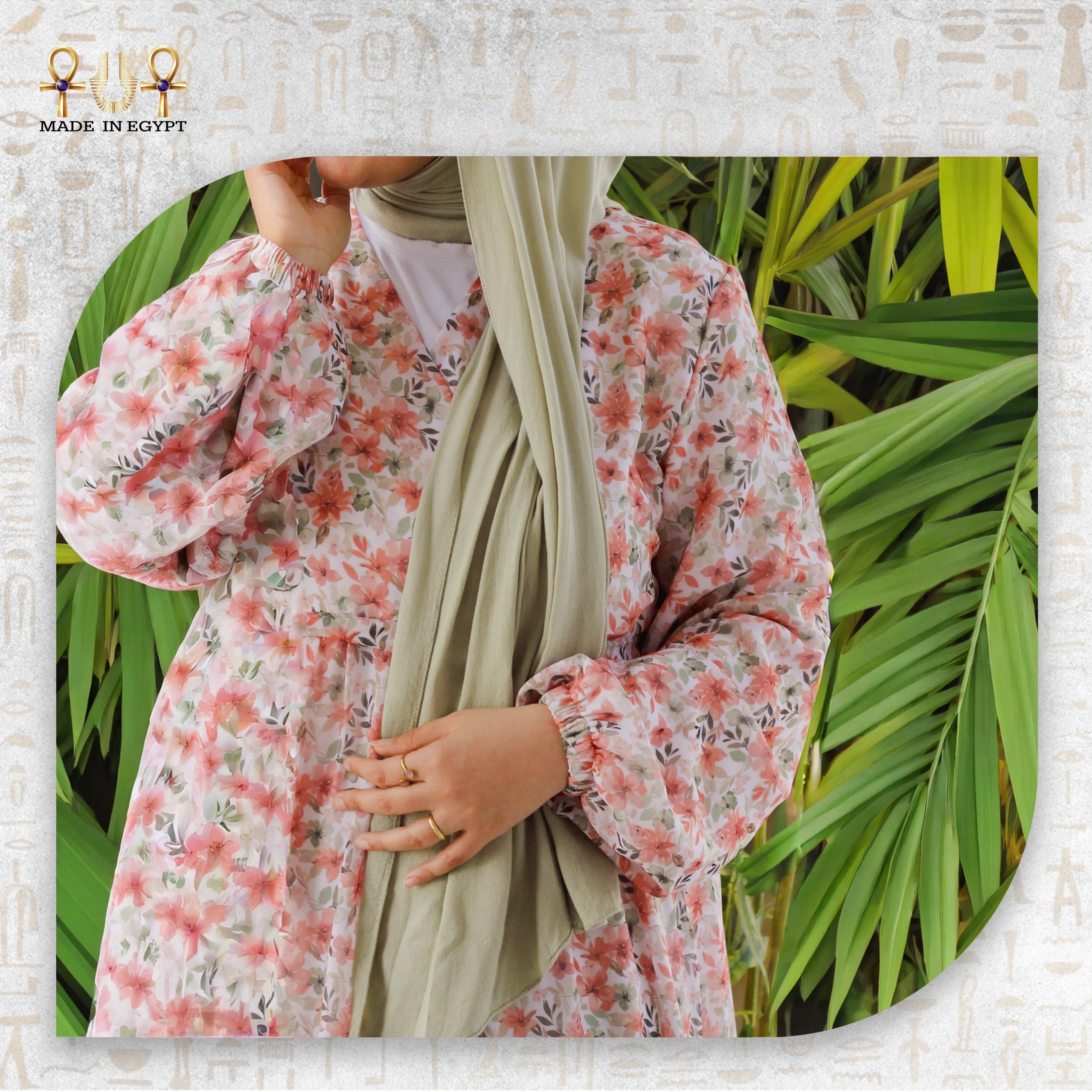 Floral Chiffon Dress@1B